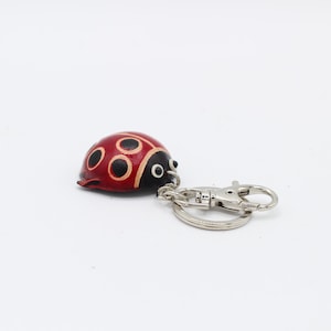 Genuine Handmade Leather Ladybug Keychain
