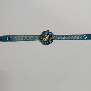 Genuine Handmade Leather Flower Bracelet