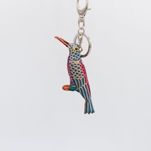 Genuine Handmade Leather Hummingbird Keychain