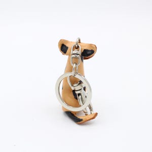 Genuine Handmade Leather Cat Keychain - Cat Key Ring, Animal Key Pendant, Cartoon Creative Small Hanger