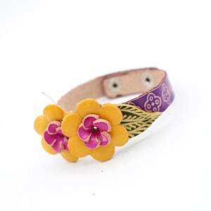 Genuine Handmade Leather Flower Bracelet