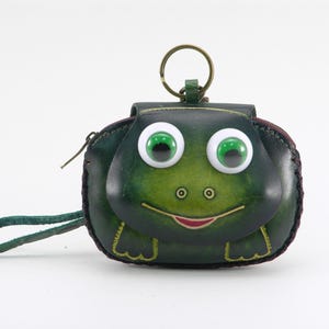 Genuine Handmade Leather Frog Wristlet / Coin Purse / Wallet