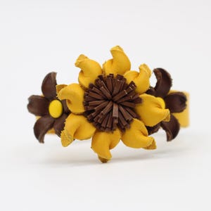 Genuine Handmade Leather Flower Bracelet