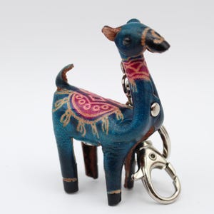 Genuine Handmade Leathe llama Keychain