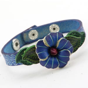 Genuine Handmade Leather flower Bracelet