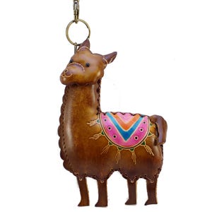 Genuine Handmade Leather Llama Coin Purse / Wallet