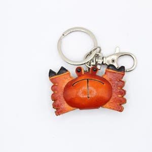 Genuine Handmade Leathe crab Keychain