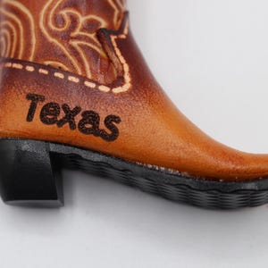 Handmade leather cowboy boot key chain personalized name drop