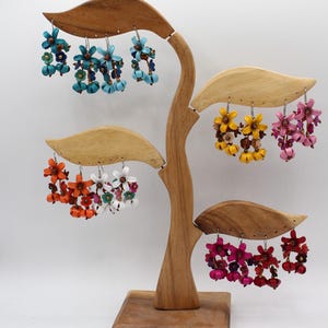 Genuine Handmade Leather Flower Earrings 8 colors
