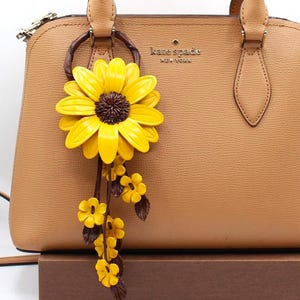 Leather Rose Purse Charm: Handmade Fringe Keychain