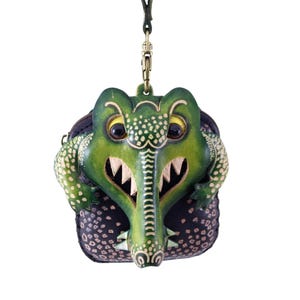 Genuine Handmade Leather Crocodile Wristlet / Coin Purse / Wallet