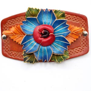 Handmade Leather Rose Hair Clip or Stick: Floral Hair Accessory