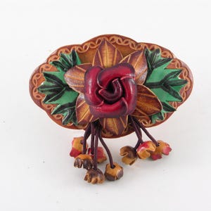 Handmade Leather Rose Hair Clip or Stick: Floral Hair Accessory