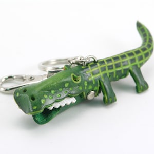 Genuine Handmade Leather Crocodile Keychain