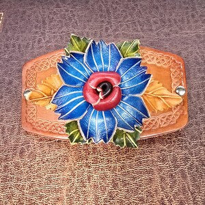 Handmade Leather Rose Hair Clip or Stick: Floral Hair Accessory