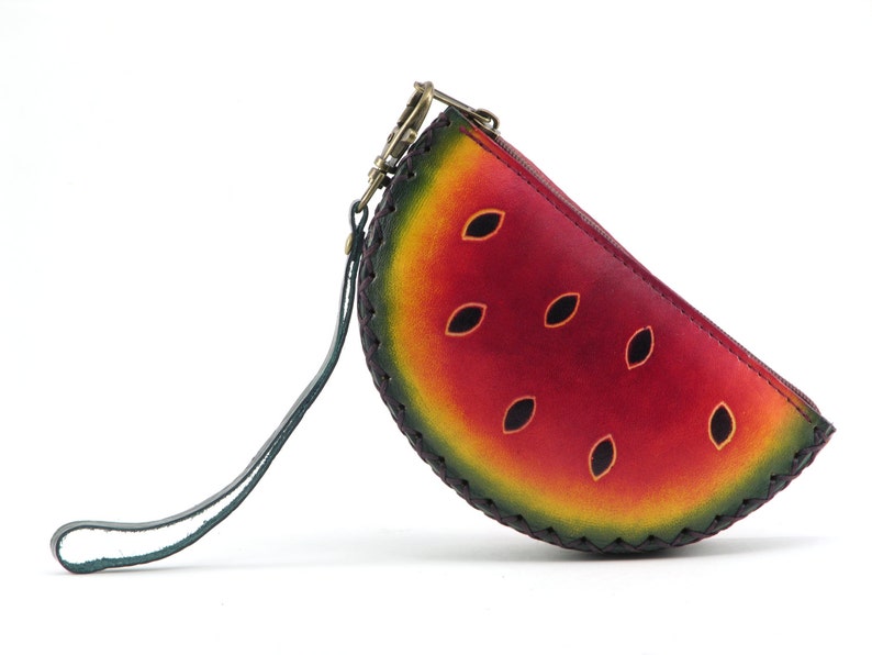 Genuine Handmade Leather Watermelon Coin Purse