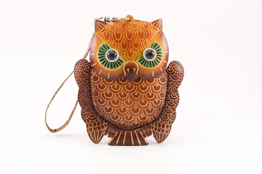 Genuine Handmade Leather Owl Coin Purse