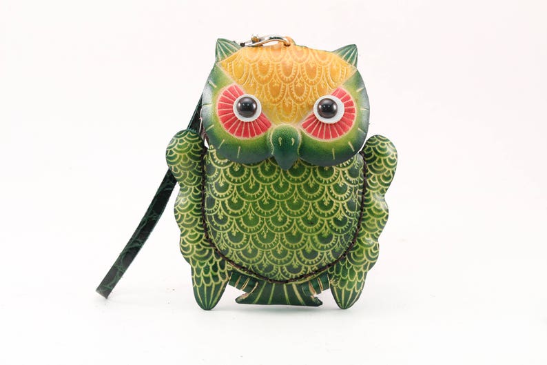 Genuine Handmade Leather Owl Coin Purse