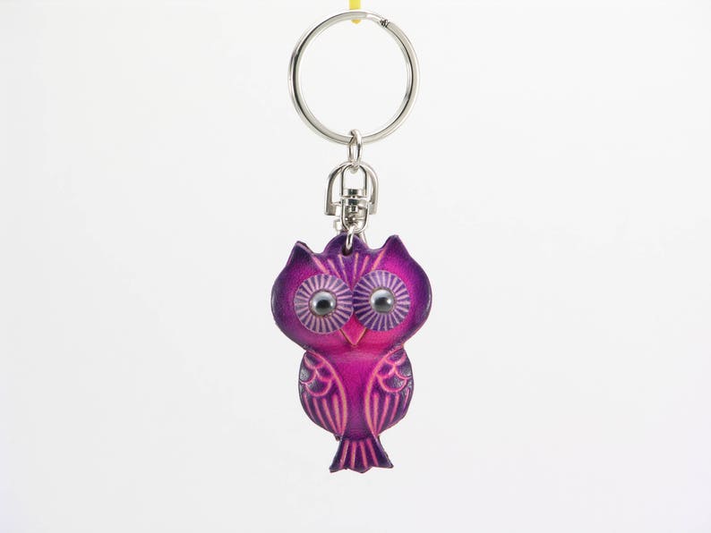Genuine Handmade Leather Owl Key Chain