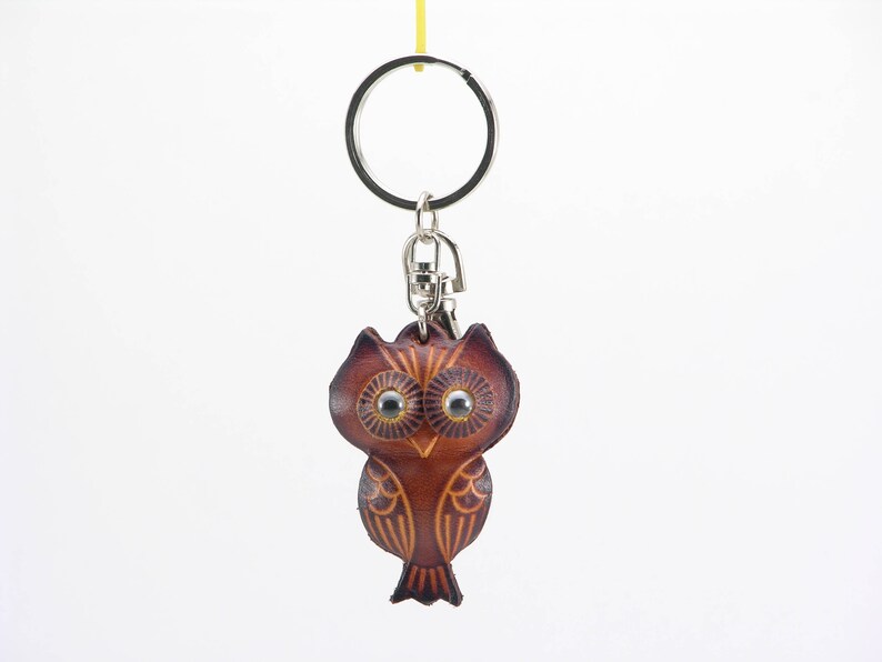 Genuine Handmade Leather Owl Key Chain