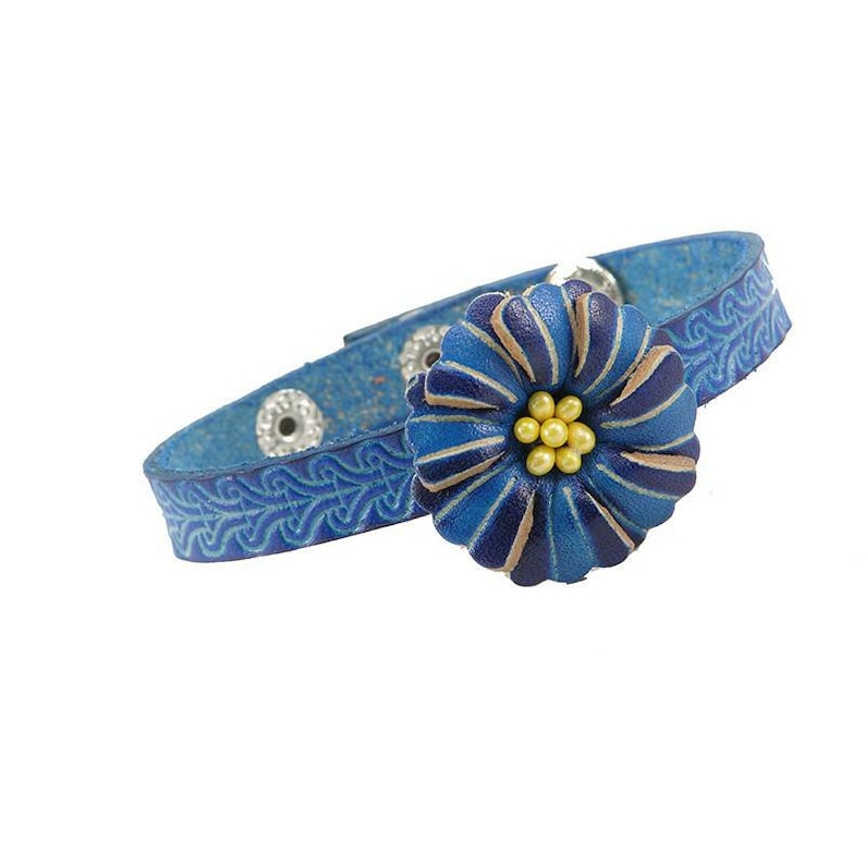 Genuine Handmade Leather Flower Bracelet