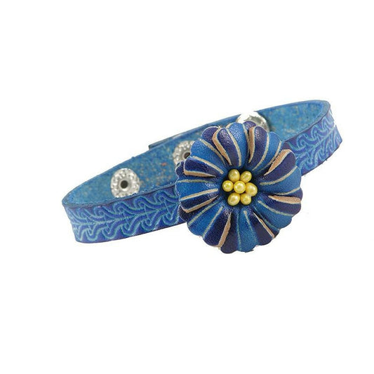Genuine Handmade Leather Flower Bracelet