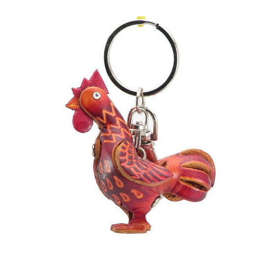 Handmade Leather chicken Key chain