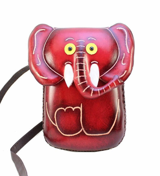 Handmade Genuine Leather Elephant Purse / Crossbody