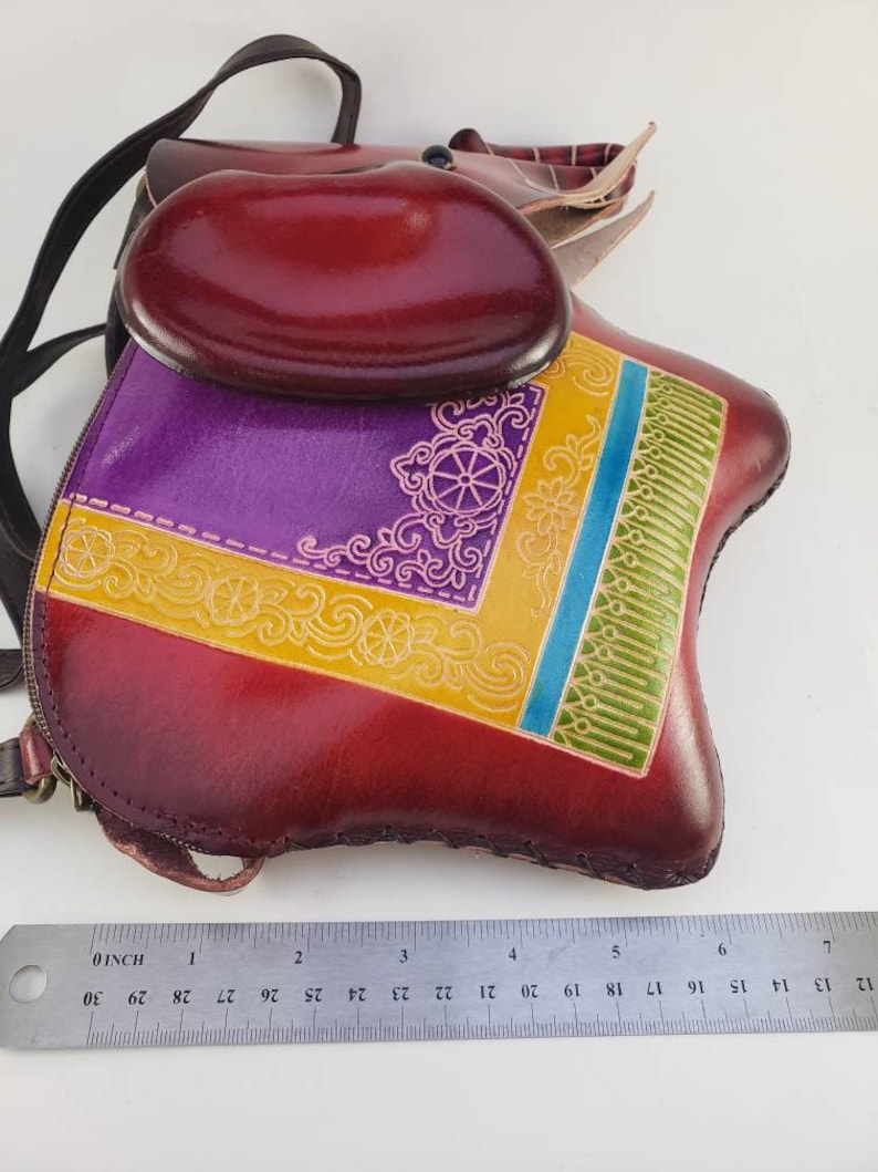 Handmade Genuine Leather 3D Elephant Purse / Crossbody