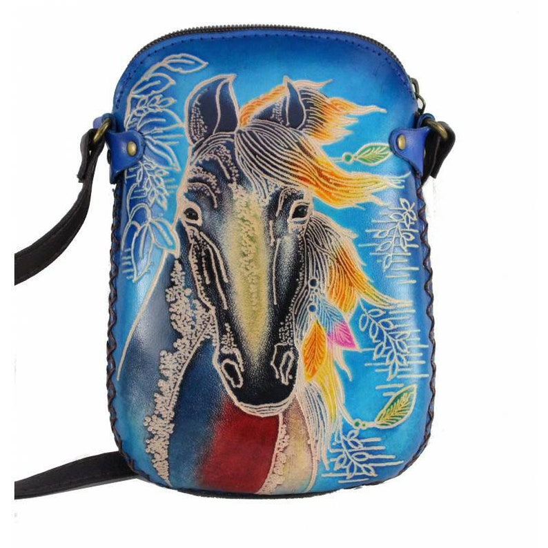 Handmade genuine leather horse purse