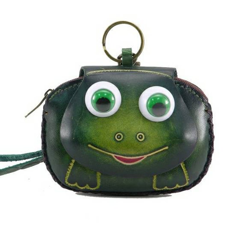 Genuine Handmade Leather Frog Wristlet / Coin Purse / Wallet