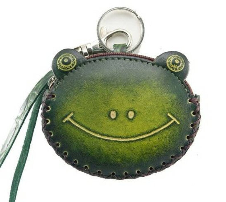 Genuine Handmade Leather Frog Wristlet / Coin Purse / Wallet