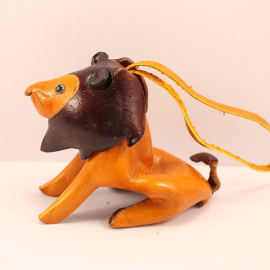 Genuine Handmade Leather Lion Ornament