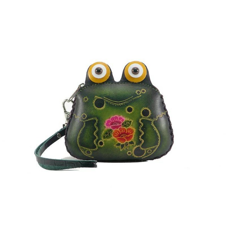 Genuine Handmade Leather Frog Wristlet / Coin Purse / Wallet