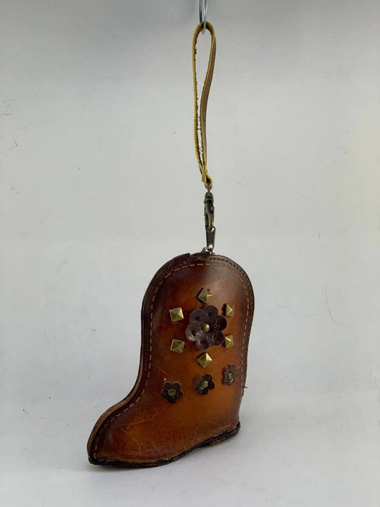 Genuine Handmade Leather Cowboy Boot Ornament / Wristlet / Coin Purse