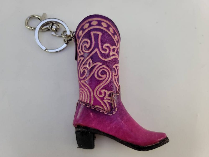 Handmade Leather cowboy boot western boot Key chain lot of colors