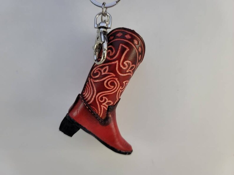Handmade Leather cowboy boot western boot Key chain lot of colors