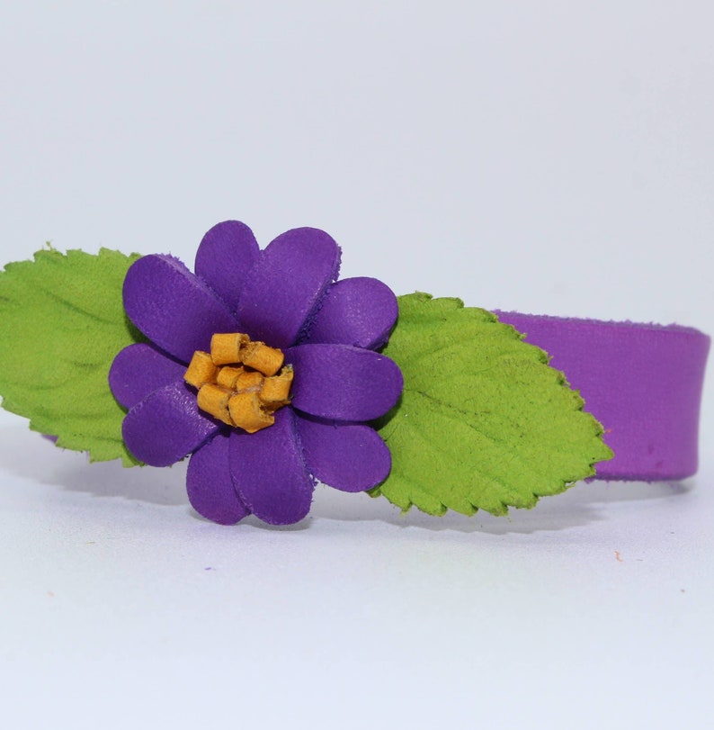 Genuine Handmade Leather Flower Bracelet