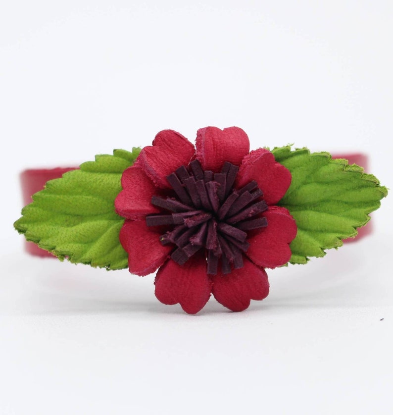 Genuine Handmade Leather Flower Bracelet