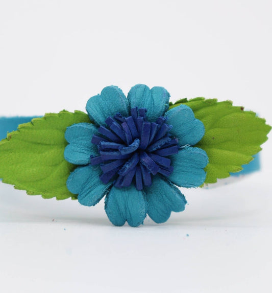 Genuine Handmade Leather Flower Bracelet