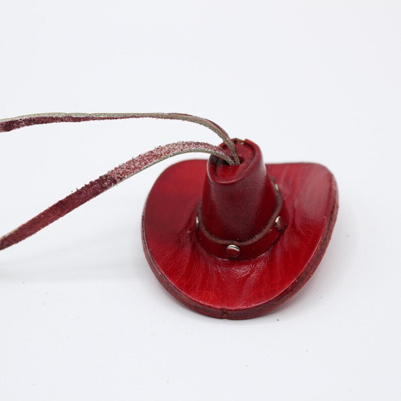 Genuine Handmade Leather Cowboy Hat Ornament
