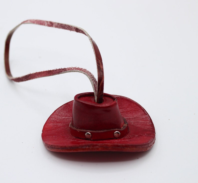 Genuine Handmade Leather Cowboy Hat Ornament