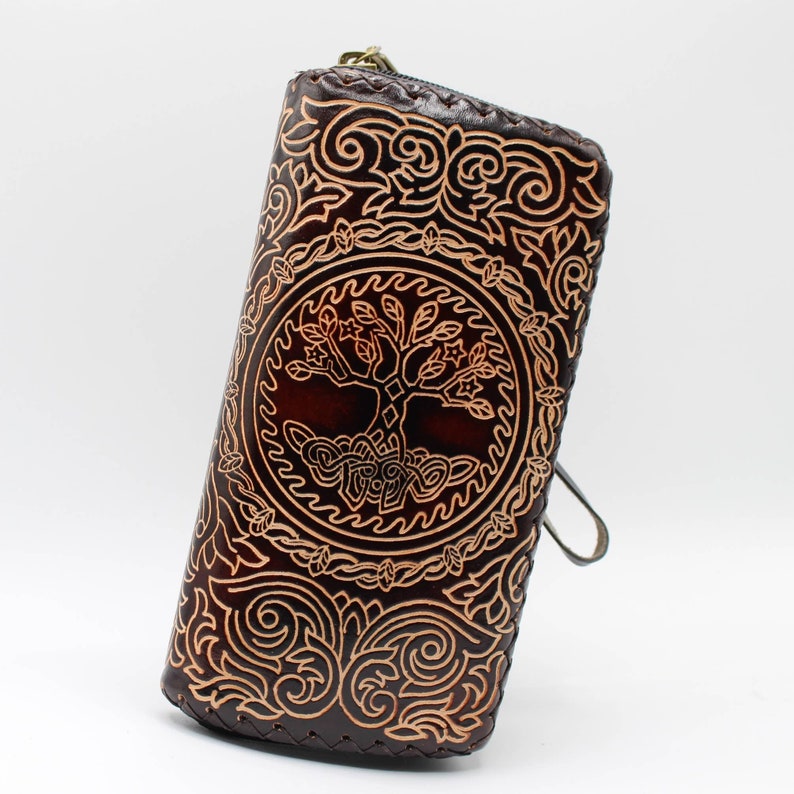 Genuine Handmade Leather Tree of Life Wallet