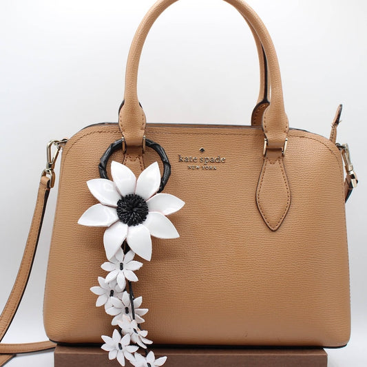 Genuine Handmade Leather Flower Keychain bag charm purse charm