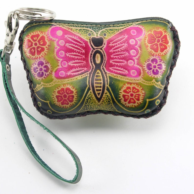 Genuine Handmade Leather Butterfly Coin Purse