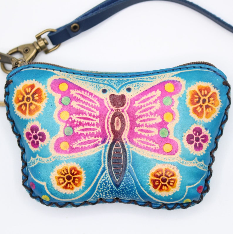 Genuine Handmade Leather Butterfly Coin Purse