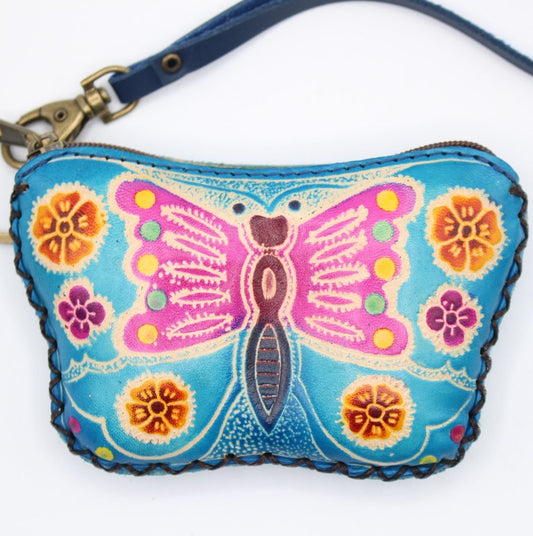 Genuine Handmade Leather Butterfly Coin Purse