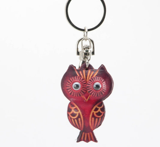 Genuine Handmade Leather Owl Key Chain