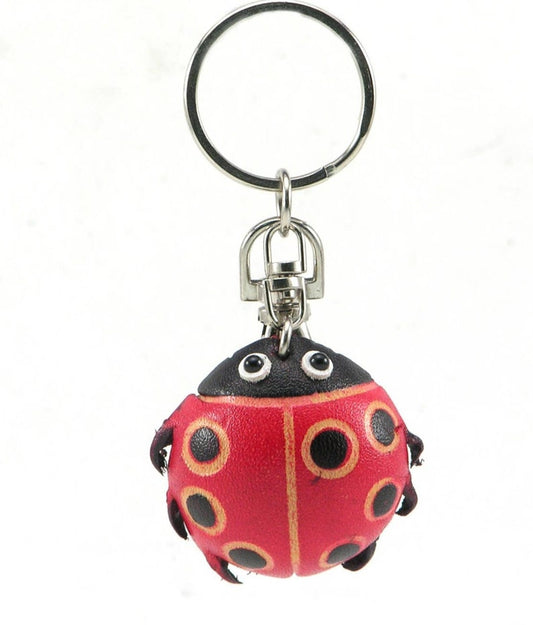 Genuine Handmade Leather Ladybug Keychain