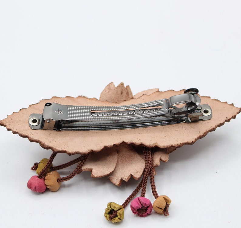 Genuine Handmade Leather Flower Hair Stick / Hair Clip - Hair Accessory, Ornament